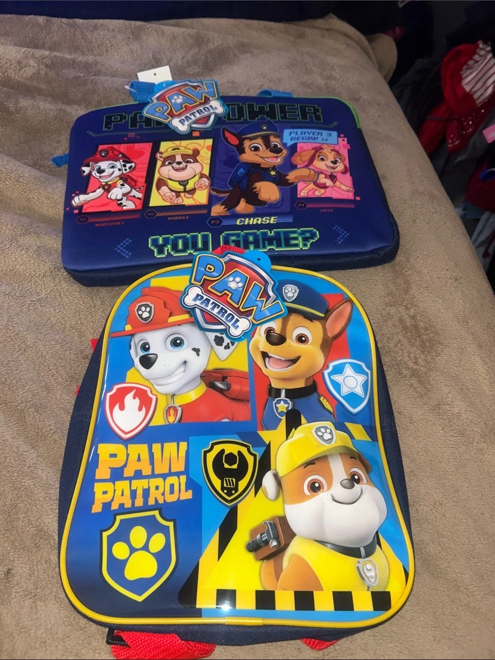 Paw Patrol Kids Backpack – Blue, Yellow & Red Character Panels bundle